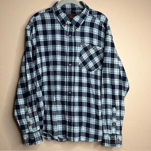 Ranch Tough Shirt Men’s XL Flannel Blur Plaid Western Rodeo Outdoor Long Sleeve